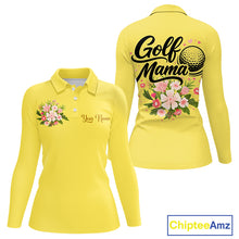 Load image into Gallery viewer, Yellow Golf Mama Womens Polo Shirt, Funny Golf Mom Shirt, Mothers Day Gift For Golf Lover Mom, Ladies Golf Polo NHT751