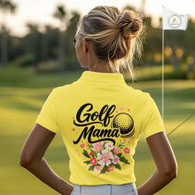 Load image into Gallery viewer, Yellow Golf Mama Womens Polo Shirt, Funny Golf Mom Shirt, Mothers Day Gift For Golf Lover Mom, Ladies Golf Polo NHT751