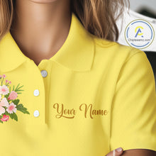 Load image into Gallery viewer, Yellow Golf Mama Womens Polo Shirt, Funny Golf Mom Shirt, Mothers Day Gift For Golf Lover Mom, Ladies Golf Polo NHT751