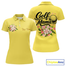 Load image into Gallery viewer, Yellow Golf Mama Womens Polo Shirt, Funny Golf Mom Shirt, Mothers Day Gift For Golf Lover Mom, Ladies Golf Polo NHT751