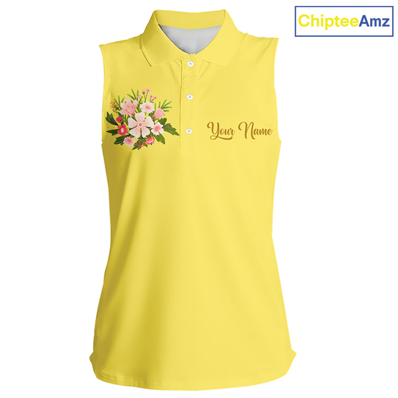 Yellow Golf Mama Womens Polo Shirt, Funny Golf Mom Shirt, Mothers Day Gift For Golf Lover Mom, Ladies Golf Polo NHT751