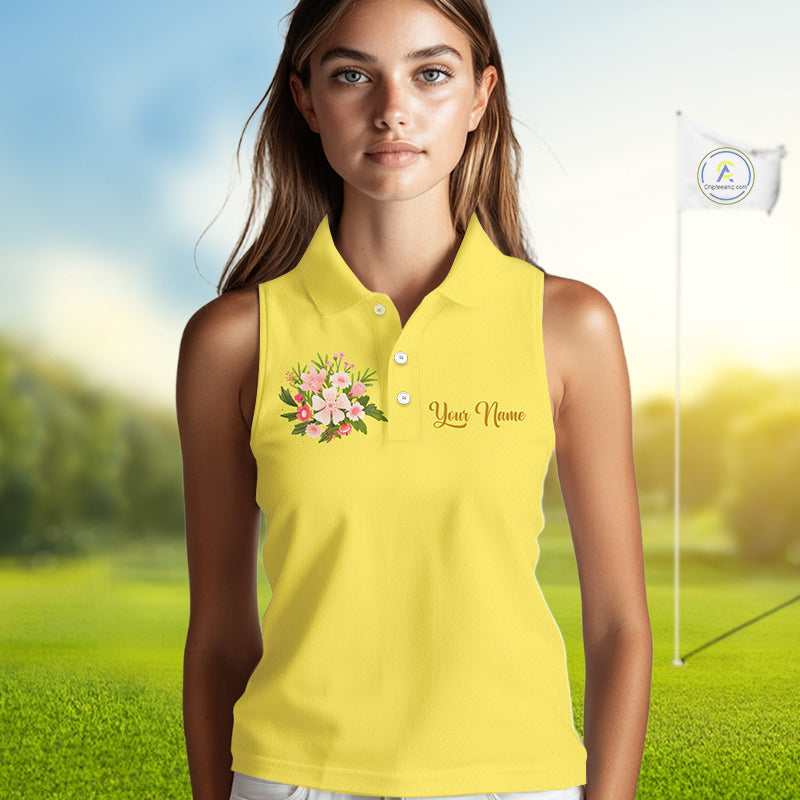 Yellow Golf Mama Womens Polo Shirt, Funny Golf Mom Shirt, Mothers Day Gift For Golf Lover Mom, Ladies Golf Polo NHT751