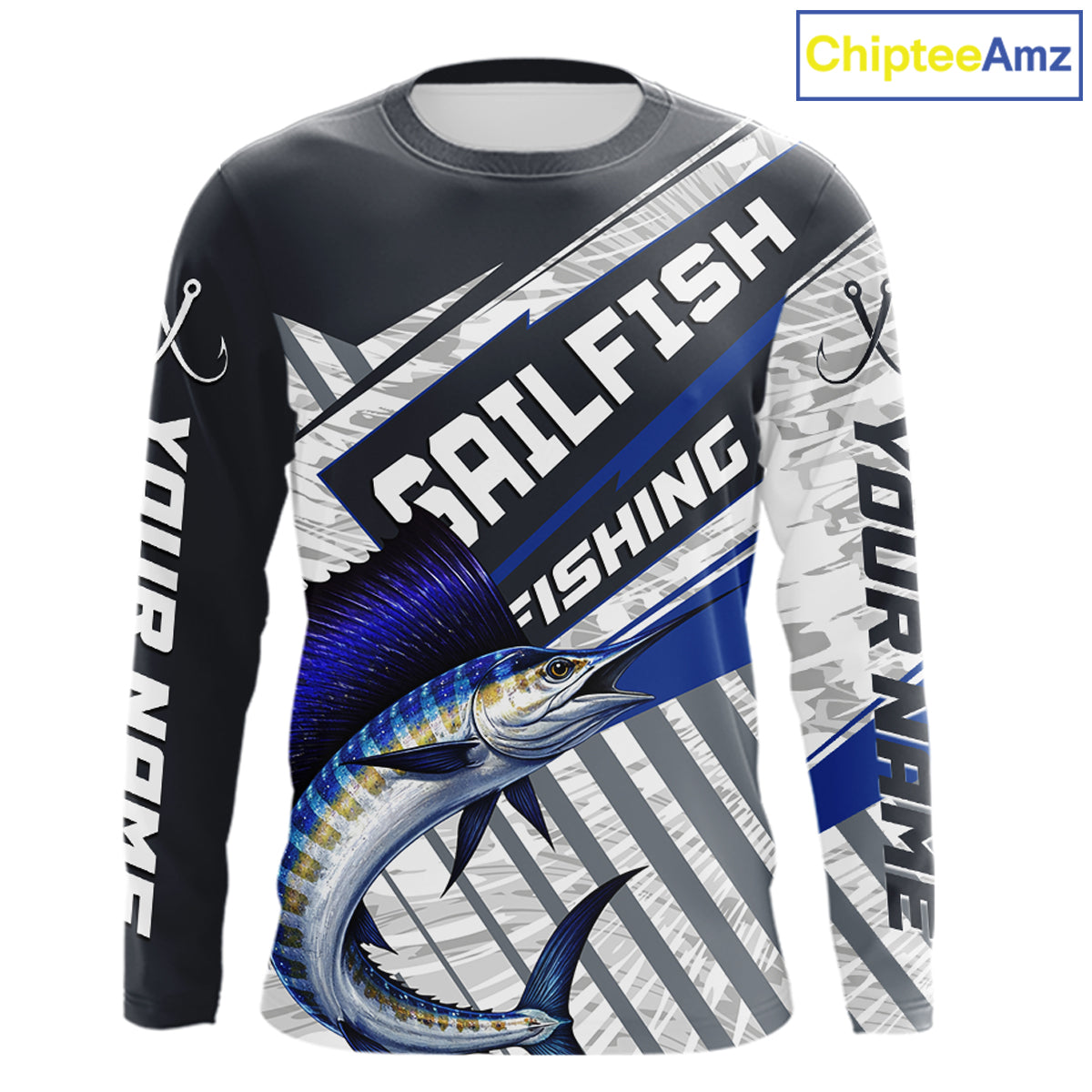Personalized Sailfish Fishing Jerseys For Fishing Team, Sailfish Fishing Shirts Long Sleeve NHT920