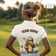Load image into Gallery viewer, Personalized Funny Sloth Womens Golf Polo Shirt – Funny Golfer Polo For Women NHT928