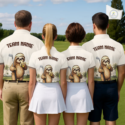 Personalized Funny Sloth Womens Golf Polo Shirt – Funny Golfer Polo For Women NHT928