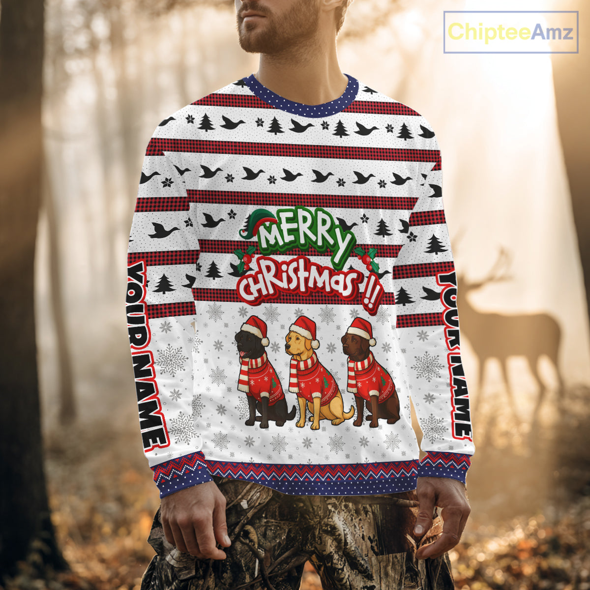 Custom Merry Christmas Shirt – Personalized Duck Hunting Christmas Shirt with Custom Name NHT309