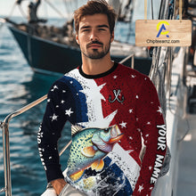 Load image into Gallery viewer, Personalized Texas Flag Crappie Fishing Shirt Jerseys, Texas Crappie Fishing Shirts Long Sleeve For Men NHT759