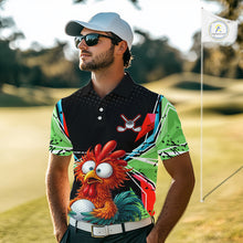 Load image into Gallery viewer, Personalized Crazy Rooster Golf Polo Green Abstract Geometric Golf Apparel For Men NHT955
