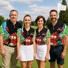 Load image into Gallery viewer, Personalized Crazy Rooster Golf Polo Shirt Green Abstract Geometric Golf Apparel for Men