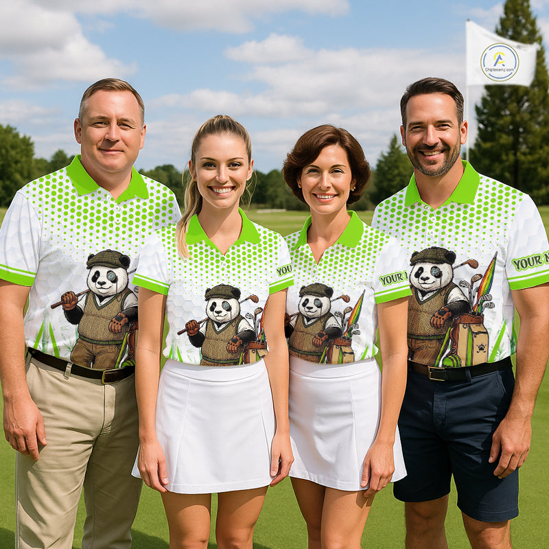 Personalized Vintage Panda Golf Polo, Performance Golf Jersey For Womens NHT957