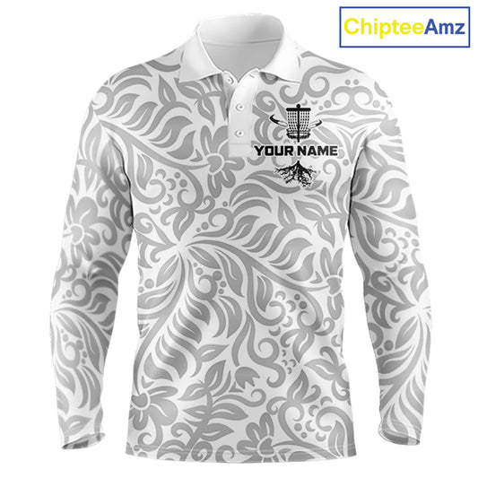 Disc Golf Polo Shirt With Clean Monochrome Design, Customizable Name, Unisex Sports Jersey For Men NHT805