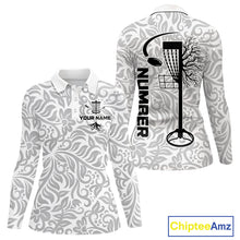 Load image into Gallery viewer, Disc Golf Polo Shirt With Clean Monochrome Design, Customizable Name, Unisex Sports Jersey For Womens NHT805