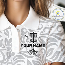Load image into Gallery viewer, Disc Golf Polo Shirt With Clean Monochrome Design, Customizable Name, Unisex Sports Jersey For Womens NHT805