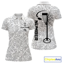 Load image into Gallery viewer, Disc Golf Polo Shirt With Clean Monochrome Design, Customizable Name, Unisex Sports Jersey For Womens NHT805
