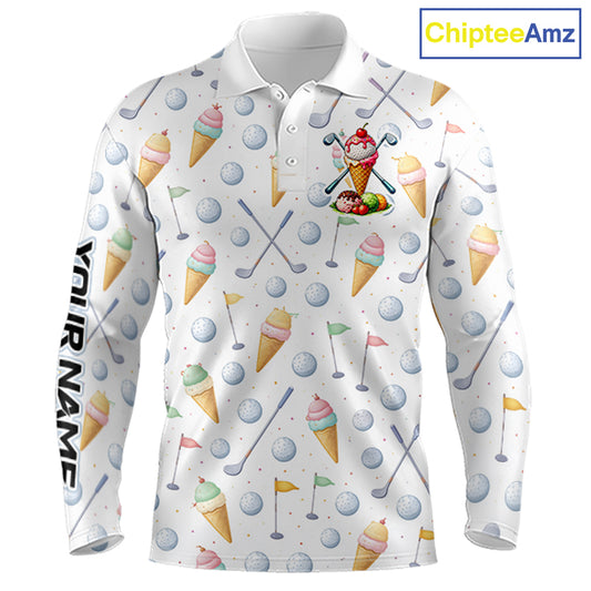 Funny Ice Cream Mens Golf Polo Shirts Jersey – Personalized Team Name Golf Shirt NHT809