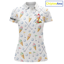 Load image into Gallery viewer, Funny Ice Cream Womens Golf Polo Shirts Jersey – Personalized Team Name Golf Shirt NHT809