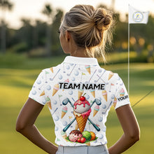 Load image into Gallery viewer, Funny Ice Cream Womens Golf Polo Shirts Jersey – Personalized Team Name Golf Shirt NHT809