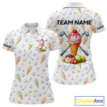 Load image into Gallery viewer, Funny Ice Cream Womens Golf Polo Shirts Jersey – Personalized Team Name Golf Shirt NHT809