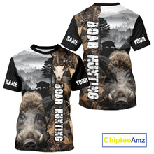 Load image into Gallery viewer, Wild Boar Hunting Camo Custom Name Shirts, Personalized Boar Hunting Clothes NHT324