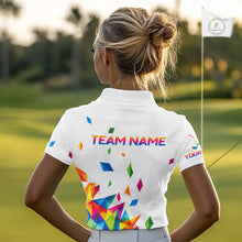 Load image into Gallery viewer, Custom Name Womens Golf Polo Jerseys – Breathable Colorful Geometric Athletic Shirt NHT839