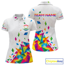 Load image into Gallery viewer, Custom Name Womens Golf Polo Jerseys – Breathable Colorful Geometric Athletic Shirt NHT839