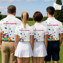 Load image into Gallery viewer, Custom Name Womens Golf Polo Jerseys – Breathable Colorful Geometric Athletic Shirt NHT839