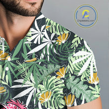 Load image into Gallery viewer, Funny Pink Flamingo Green Tropical Pattern Golf Polo Shirt Custom Golf Shirts For Men NHT648