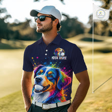 Load image into Gallery viewer, Personalized Australian Shepherd Mens Golf Polo Shirt - Custom Dog Lover Team Name Jersey