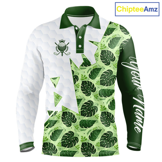 Personalized Golf Shirt Tropical Style – Custom Name Polo, Gift For Dad, Golfer Gift Idea NHT673