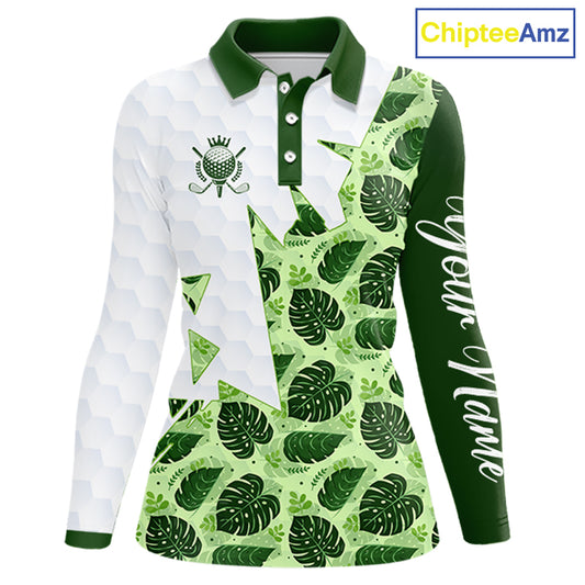 Personalized Womens Golf Shirt Tropical Style – Custom Name Polo, Gift For Mom, Golfer Gift Idea NHT673