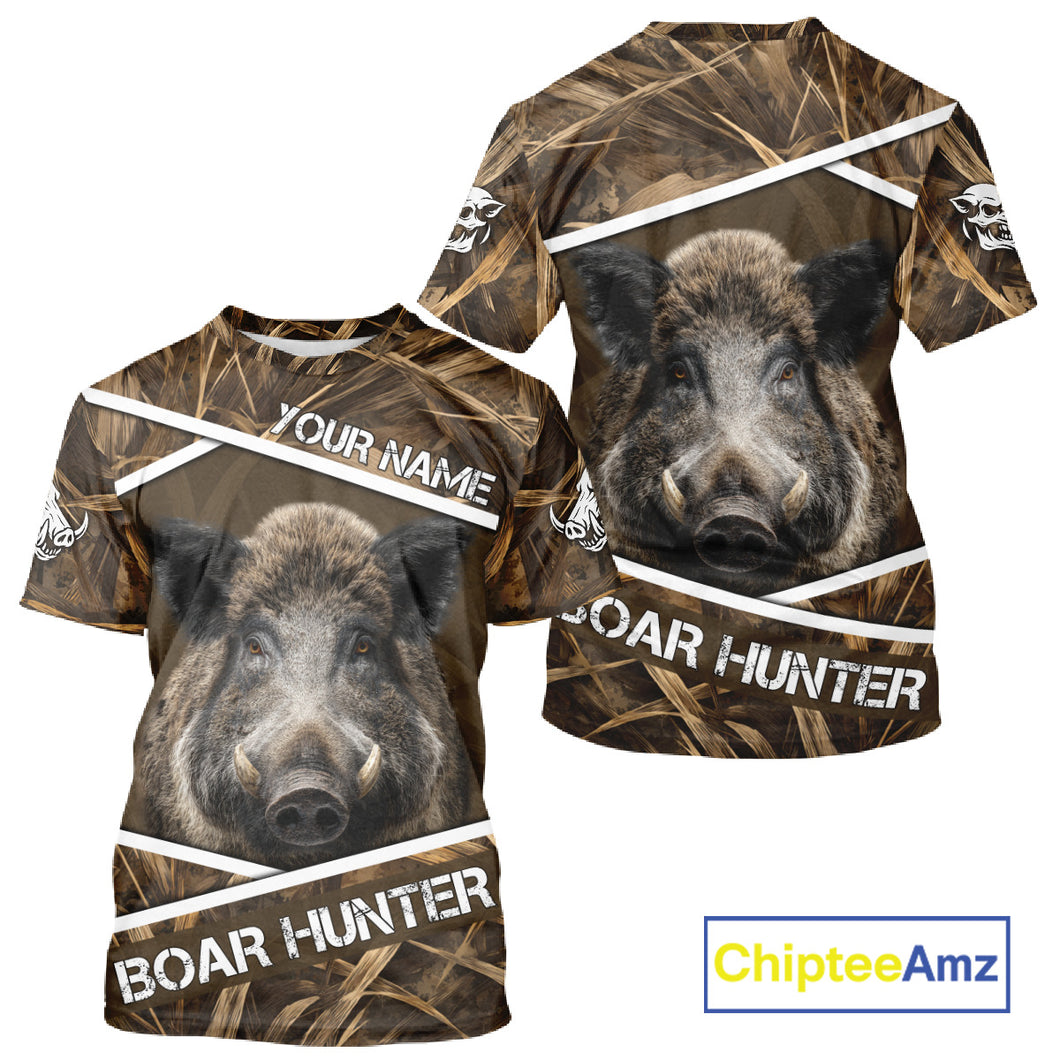 Personalized Wild Boar Hunting Camo Full Printing Shirts, Boar Hunting Gifts, Hunting Season NHT128