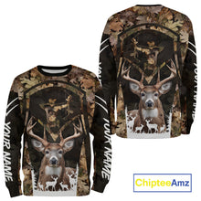Load image into Gallery viewer, Forest Camo Deer Hunting Shirt, Hunting Hoodie for Deer Hunters, Season Deer Hunting NHT371