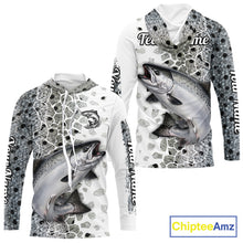 Load image into Gallery viewer, Chinook Salmon (King Salmon) Fishing Camo Performance Fishing Shirts Long Sleeve Hooded For Fisher NHT570