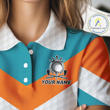 Load image into Gallery viewer, Personalized Cool Rooster With Sunglasses Womens Golf Polo - Custom Name Funny Chicken Golf Shirt NHT954