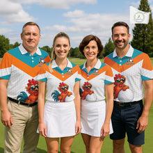 Load image into Gallery viewer, Personalized Cool Rooster With Sunglasses Womens Golf Polo - Custom Name Funny Chicken Golf Shirt NHT954