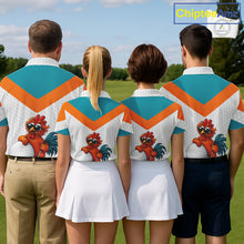 Load image into Gallery viewer, Personalized Cool Rooster With Sunglasses Womens Golf Polo - Custom Name Funny Chicken Golf Shirt NHT954