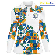 Load image into Gallery viewer, Colorful Geometric Custom Womens Golf Polo Shirts, Golf Jerseys For Golfer NHT840