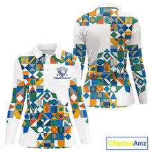 Load image into Gallery viewer, Colorful Geometric Custom Womens Golf Polo Shirts, Golf Jerseys For Golfer NHT840
