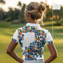 Load image into Gallery viewer, Colorful Geometric Custom Womens Golf Polo Shirts, Golf Jerseys For Golfer NHT840