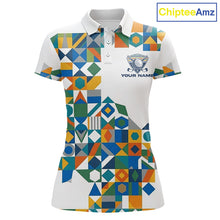 Load image into Gallery viewer, Colorful Geometric Custom Womens Golf Polo Shirts, Golf Jerseys For Golfer NHT840