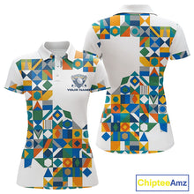 Load image into Gallery viewer, Colorful Geometric Custom Womens Golf Polo Shirts, Golf Jerseys For Golfer NHT840