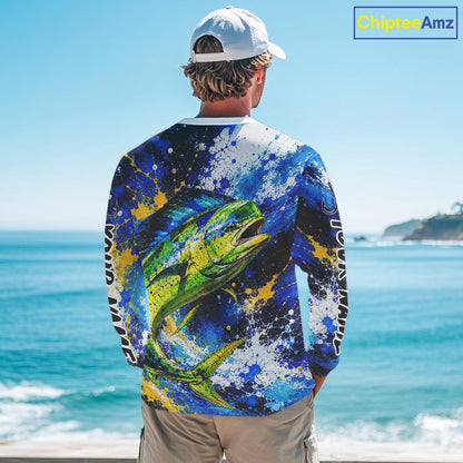 Custom Mahi Mahi Fishing Jersey – Saltwater Fishing Shirt Long Sleeve For Men