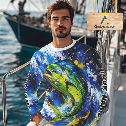 Custom Mahi Mahi Fishing Jersey – Saltwater Fishing Shirt Long Sleeve For Men