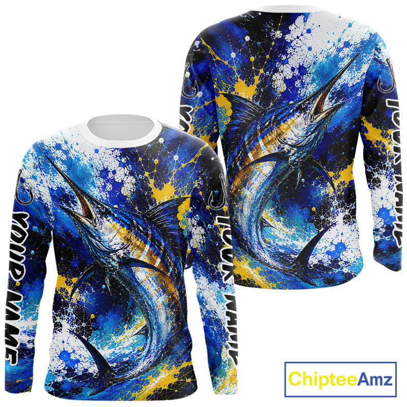 Custom Marlin Fishing Jersey – Saltwater Fishing Shirt Long Sleeve For Men