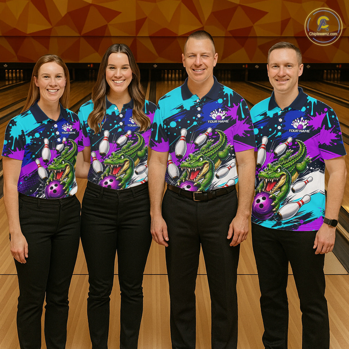 Custom Angry Alligator Bowling Jersey For Men, Bowling Uniform Bowling Team Shirts NHT1172