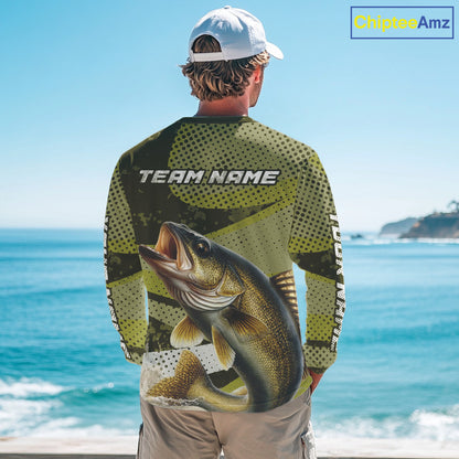 Walleye Fishing Custom Performance Fishing Shirts, Walleye Fishing Jerseys For Men NHT500