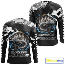 Load image into Gallery viewer, Beautiful Black Drum Fishing Shirts Long Sleeve For Men, Fishing Shirt Tournament NHT447