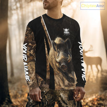 Load image into Gallery viewer, Best Custom Wild Boar Hunting Black Camo Forest 3D Printed Shirts, Hunting Gifts NHT284