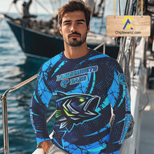 Load image into Gallery viewer, Blue Camo Largemouth Bass Fishing Jerseys, Custom Bass Performance Fishing Apparel NHT460
