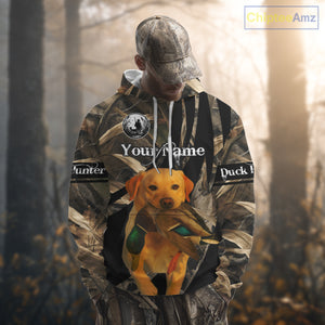 Yellow Lab Duck Hunting Camo Shirt – All Over Print Design, Perfect Gift for Hunters NHT227